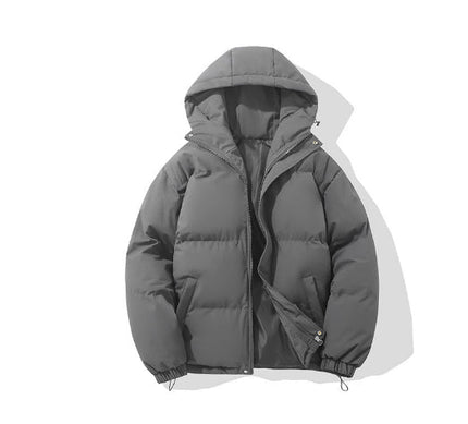 Men's Hooded Puffer Jacket with Funnel Neck