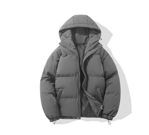 Men's Hooded Puffer Jacket with Funnel Neck