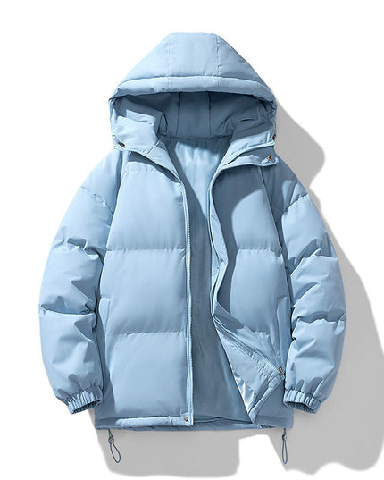 Men's Hooded Puffer Jacket with Funnel Neck