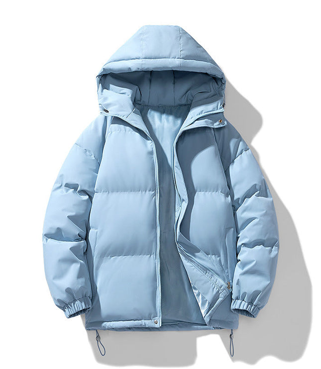 Men's Hooded Puffer Jacket with Funnel Neck