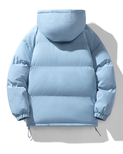 Men's Hooded Puffer Jacket with Funnel Neck