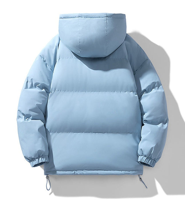 Men's Hooded Puffer Jacket with Funnel Neck