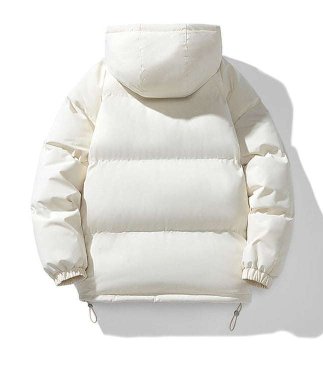 Men's Hooded Puffer Jacket with Funnel Neck