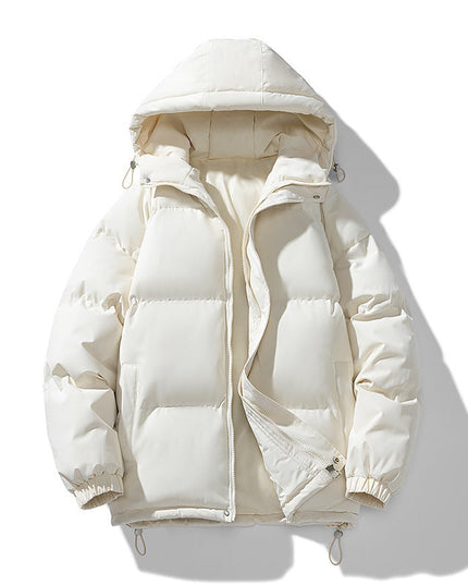 Men's Hooded Puffer Jacket with Funnel Neck