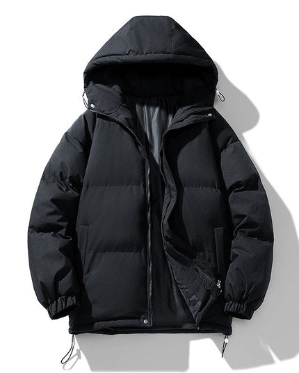 Men's Hooded Puffer Jacket with Funnel Neck