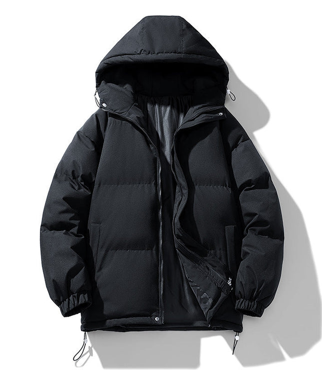 Men's Hooded Puffer Jacket with Funnel Neck