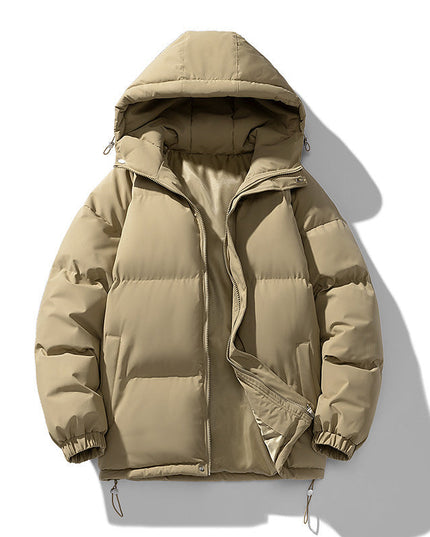Men's Hooded Puffer Jacket with Funnel Neck