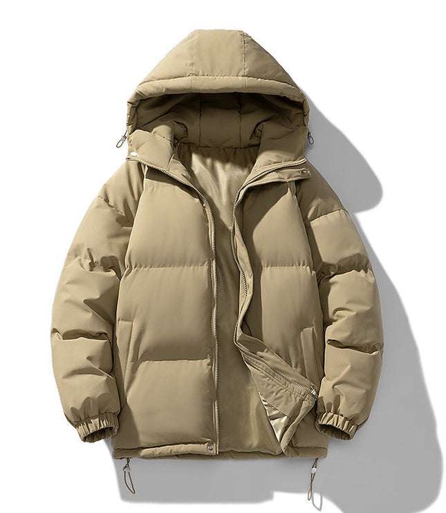 Men's Hooded Puffer Jacket with Funnel Neck