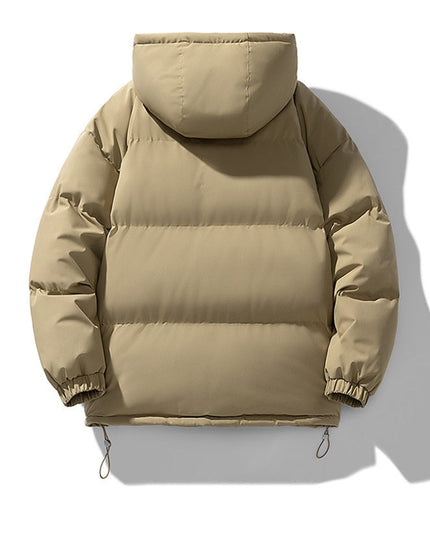 Men's Hooded Puffer Jacket with Funnel Neck
