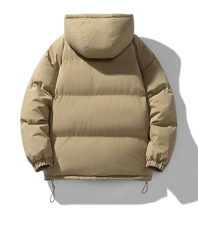 Men's Hooded Puffer Jacket with Funnel Neck