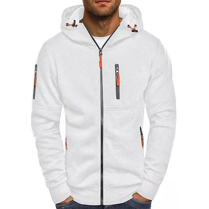 Men's Hooded Sweatshirt with Fleece Lining and Zip Front