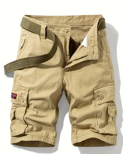 Men's Knee-Length Cargo Shorts with Multiple Pockets