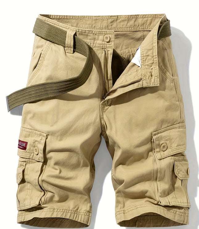 Men's Knee-Length Cargo Shorts with Multiple Pockets