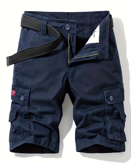 Men's Knee-Length Cargo Shorts with Multiple Pockets