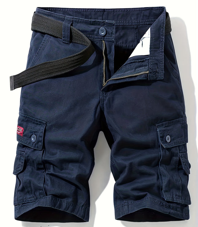 Men's Knee-Length Cargo Shorts with Multiple Pockets