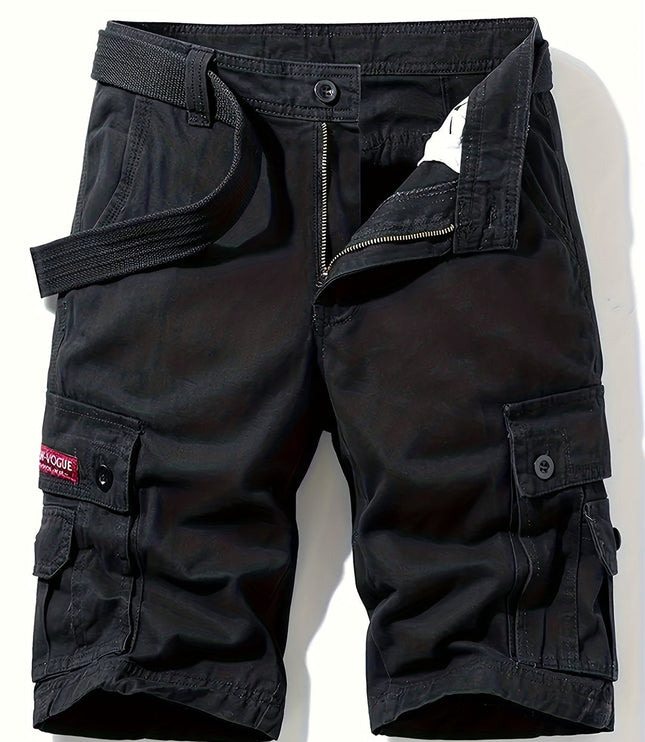 Men's Knee-Length Cargo Shorts with Multiple Pockets