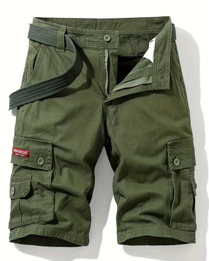 Men's Knee-Length Cargo Shorts with Multiple Pockets