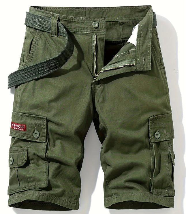 Men's Knee-Length Cargo Shorts with Multiple Pockets