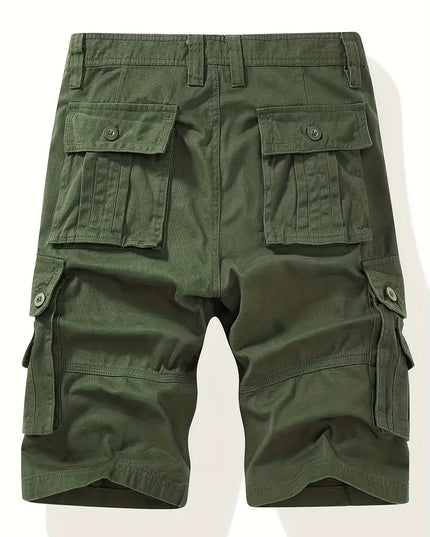 Men's Knee-Length Cargo Shorts with Multiple Pockets