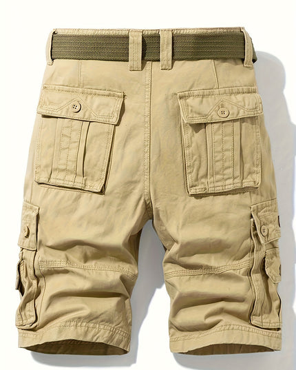 Men's Knee-Length Cargo Shorts with Multiple Pockets