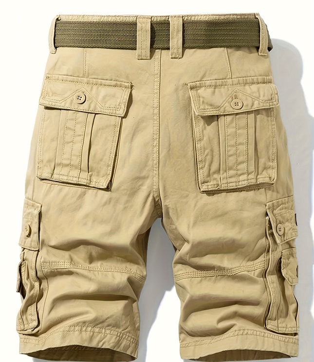 Men's Knee-Length Cargo Shorts with Multiple Pockets