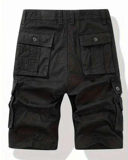 Men's Knee-Length Cargo Shorts with Multiple Pockets