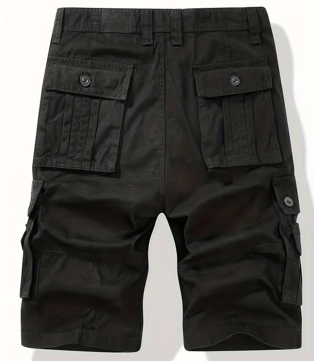 Men's Knee-Length Cargo Shorts with Multiple Pockets