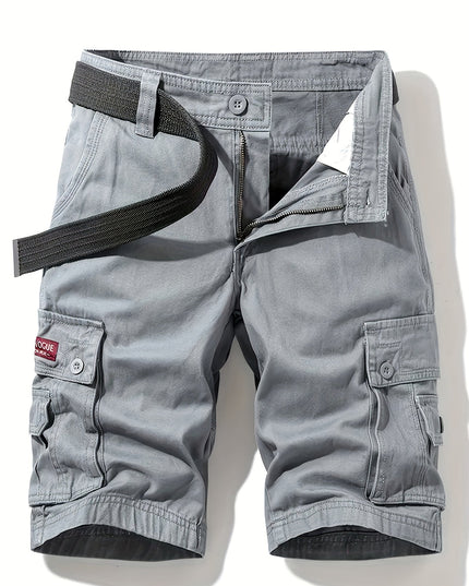 Men's Knee-Length Cargo Shorts with Multiple Pockets
