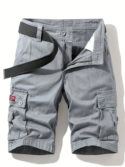 Men's Knee-Length Cargo Shorts with Multiple Pockets