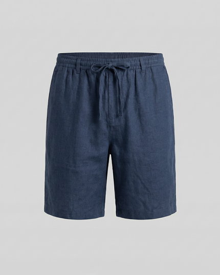 Men's Linen-Look Drawstring Shorts with Side Pockets