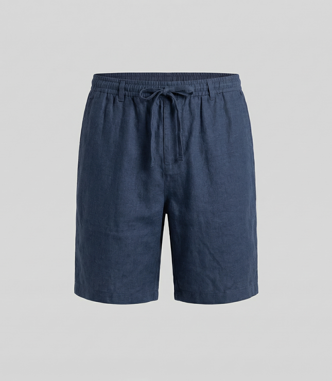 Men's Linen-Look Drawstring Shorts with Side Pockets