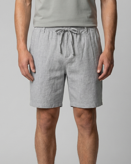 Men's Linen-Look Drawstring Shorts with Side Pockets