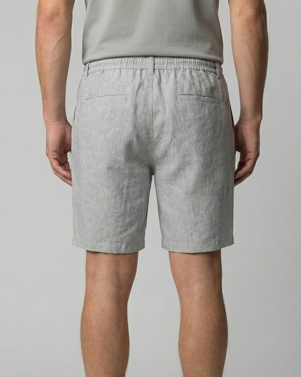 Men's Linen-Look Drawstring Shorts with Side Pockets