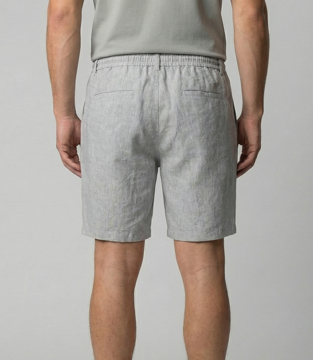 Men's Linen-Look Drawstring Shorts with Side Pockets