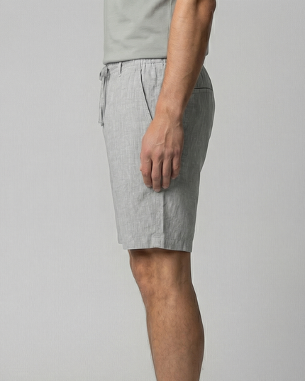 Men's Linen-Look Drawstring Shorts with Side Pockets