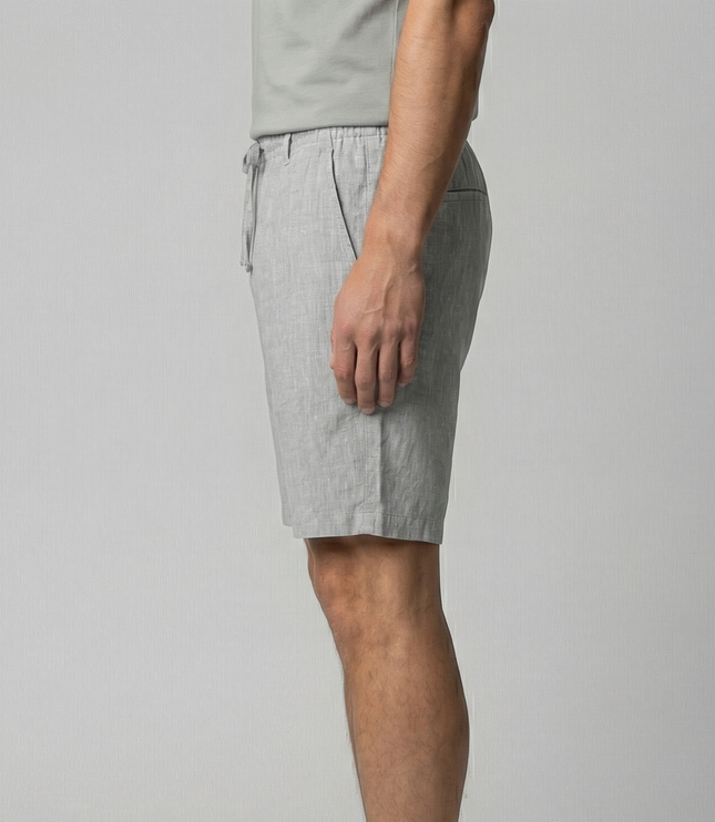 Men's Linen-Look Drawstring Shorts with Side Pockets