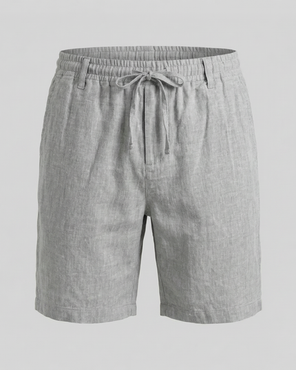 Men's Linen-Look Drawstring Shorts with Side Pockets