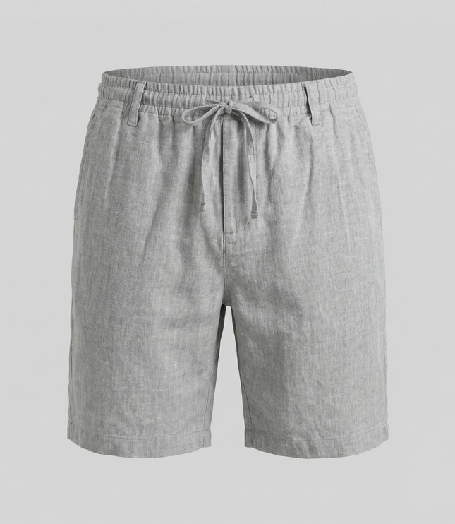 Men's Linen-Look Drawstring Shorts with Side Pockets