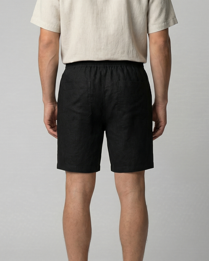 Men's Linen-Look Drawstring Shorts with Side Pockets