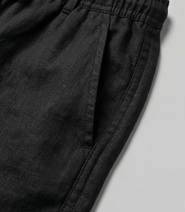 Men's Linen-Look Drawstring Shorts with Side Pockets