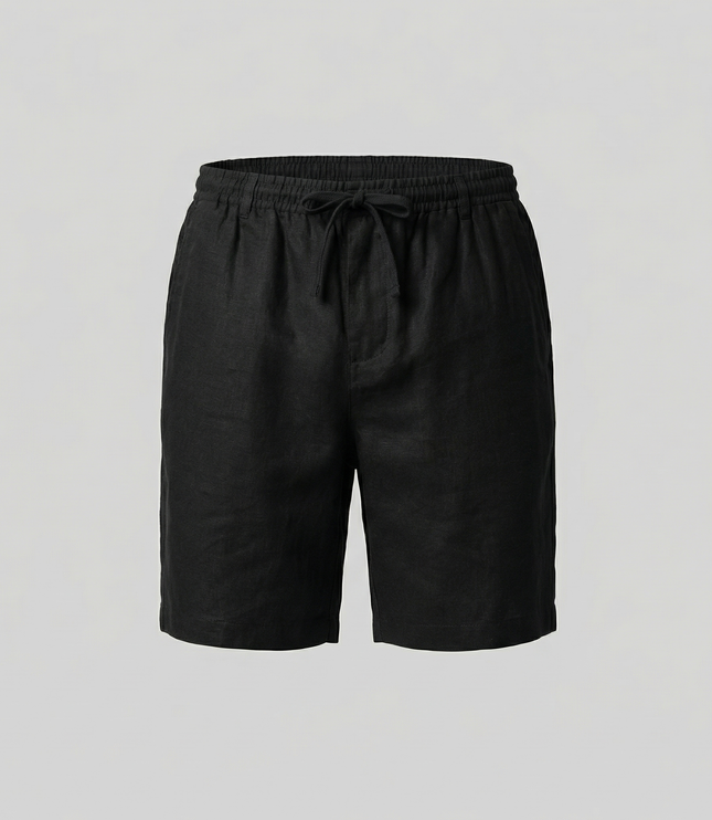 Men's Linen-Look Drawstring Shorts with Side Pockets