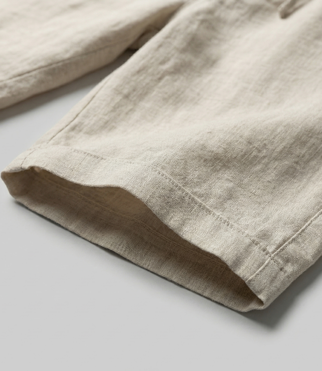 Men's Linen-Look Drawstring Shorts with Side Pockets