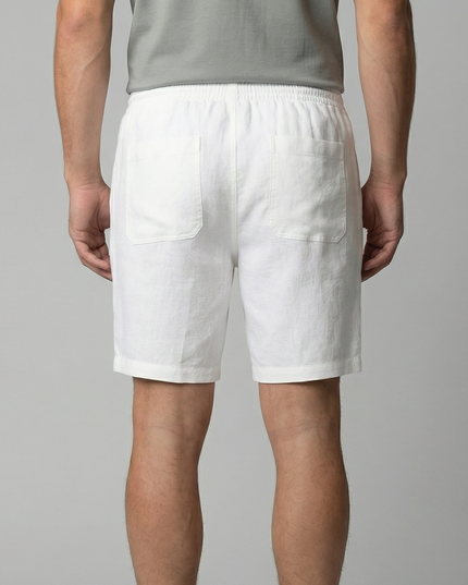Men's Linen-Look Drawstring Shorts with Side Pockets