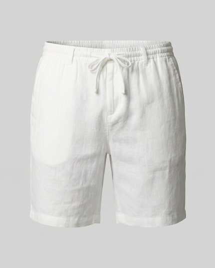 Men's Linen-Look Drawstring Shorts with Side Pockets