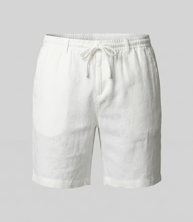 Men's Linen-Look Drawstring Shorts with Side Pockets