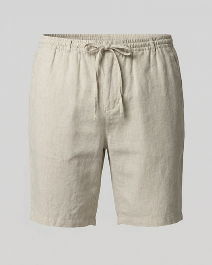 Men's Linen-Look Drawstring Shorts with Side Pockets