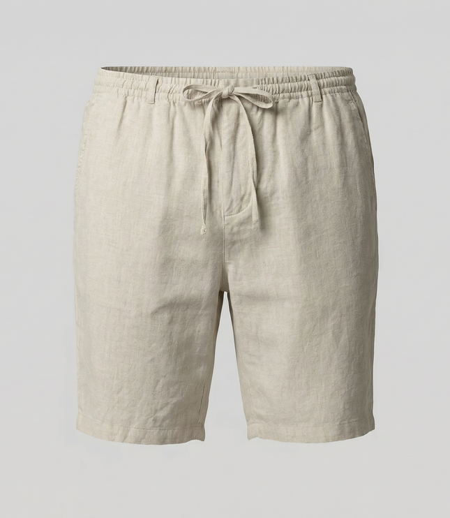 Men's Linen-Look Drawstring Shorts with Side Pockets