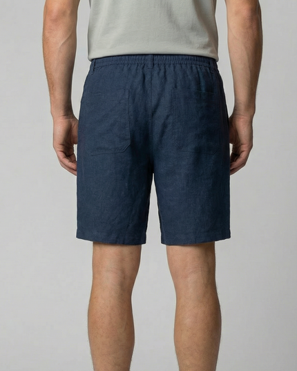 Men's Linen-Look Drawstring Shorts with Side Pockets