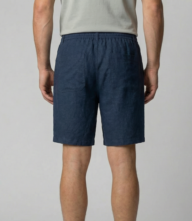 Men's Linen-Look Drawstring Shorts with Side Pockets