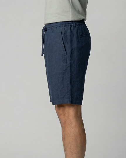 Men's Linen-Look Drawstring Shorts with Side Pockets